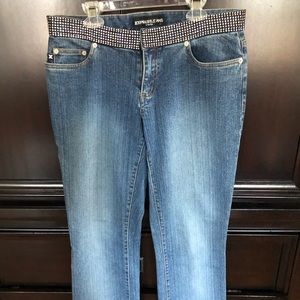 7/8 Embellished Express Stretch Jeans